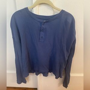 Everlane Blue Waffle Weave Henley